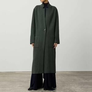 Lisa Yang The Amie Cashmere Coat Jacket Sweater Cardigan Sz 1 S-M Olive Coatigan